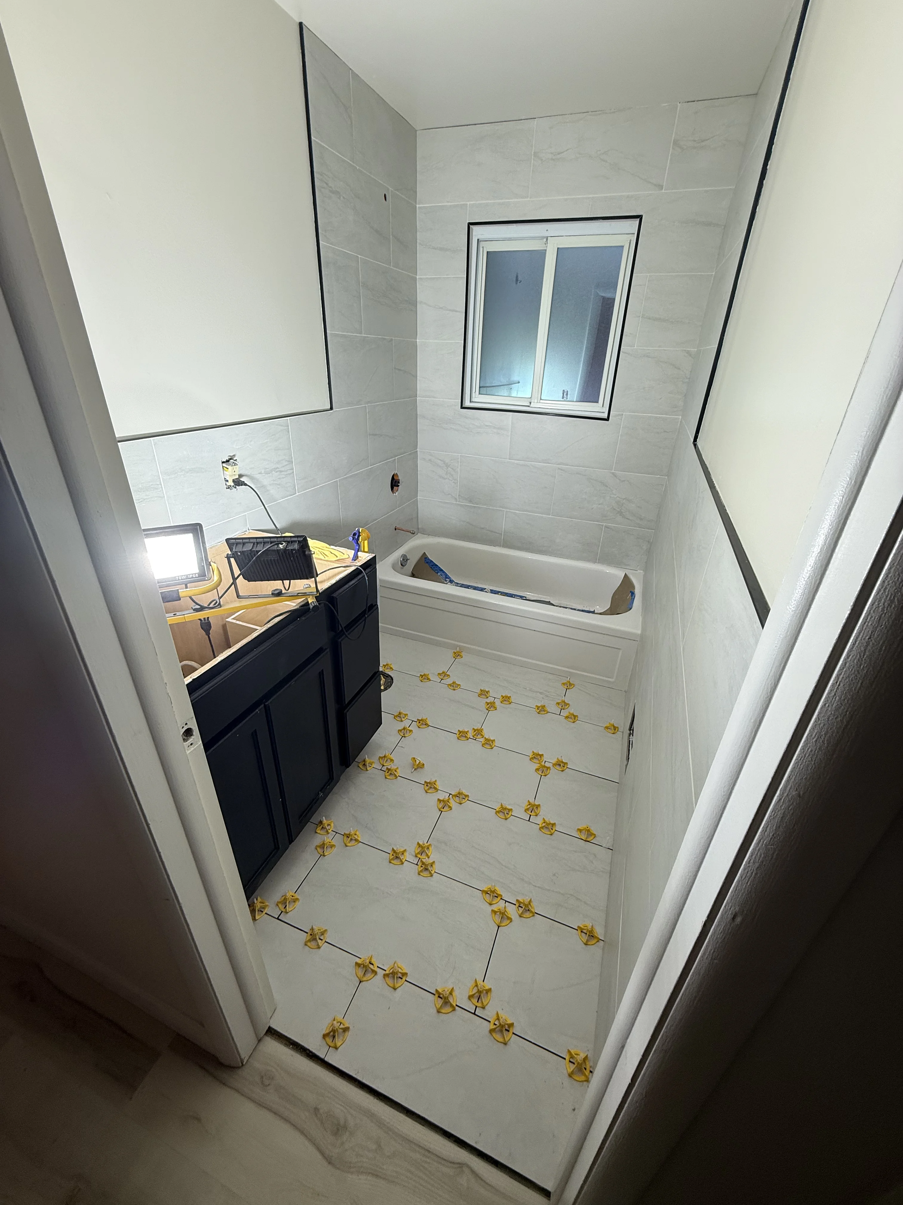 Custom tiled shower setup