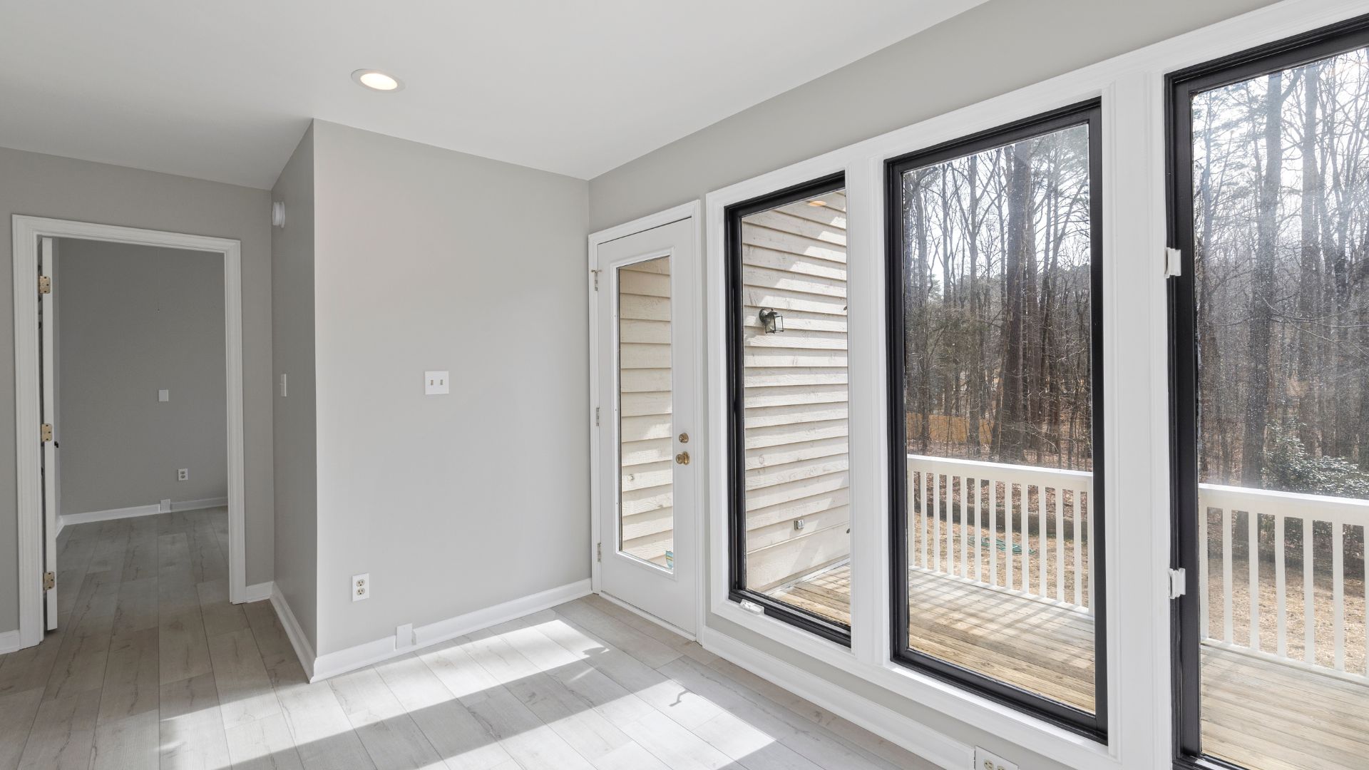 New clean white siding and window exterior